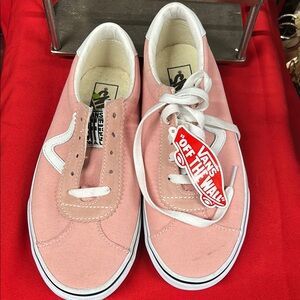 Vans Pink and White Sneakers Classic Design